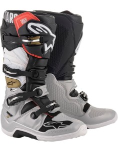 Bota Alpinestars Tech 7 Negro/Plata/Oro/Blanco