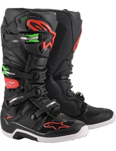 Bota Alpinestars Tech 7 Negro/Rojo/Verde