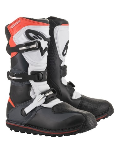 Bota Alpinestars Tech T Negro/Gris/Rojo Fluor
