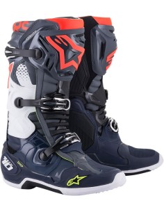 Bota Alpinestars Tech 10 Gris/Azul/Rojo Fluor