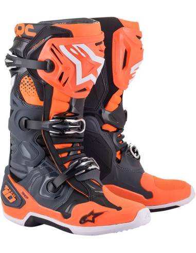 Bota Alpinestars Tech 10 Gris/Naranja Fluor