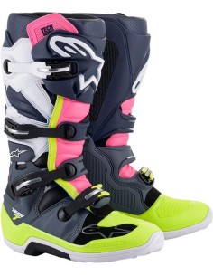 Bota Alpinestars Tech 7 Gris/Azul Oscuro/Rosa...