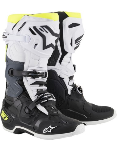 Bota Alpinestars Tech 10 Negro/Blanco/Amarillo...