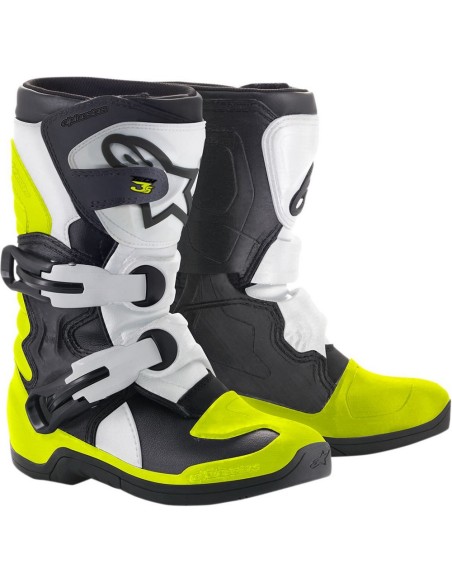 Bota Alpinestars Tech 3S Kids Offroad Negro/Blanco/Amarillo Fluor
