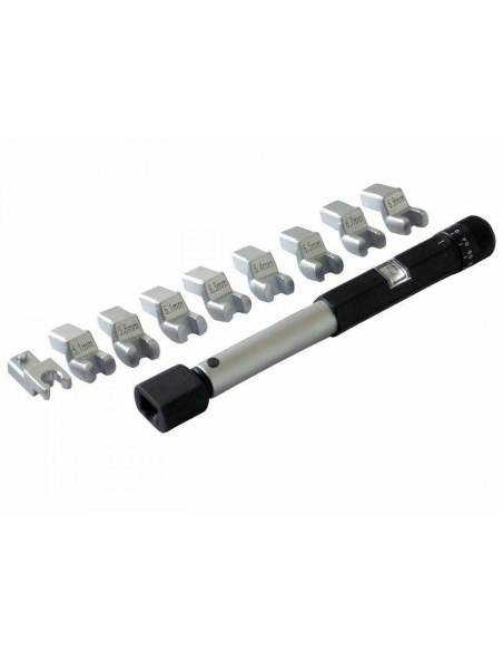 Llave Dinamométrica Buzzetti 11 en 1 para radios, 8 puntas de 5.1 a 6.9mm + 1 punta con 6 caras