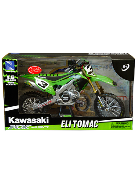 Moto miniatura NewRay Kawasaki KXF 450 2019 #3 Eli Tomac (escala 1:06)