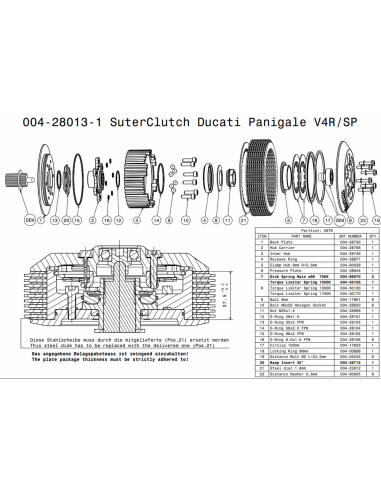 Embrague antirebote Suter Ducati PANIGALE V4R/SP