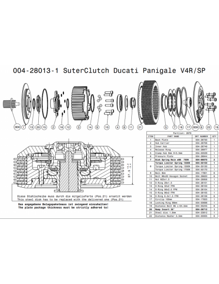 Embrague antirebote Suter Ducati PANIGALE V4R/SP