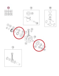 Kit rodamientos y retenes de cigüeñal Original KTM... 2
