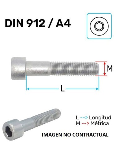 Tornillo Cabeza Allen DIN912 M6x40 10.9...