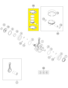Kit Pistón II KTM SXF 250 2015- + Husqvarna FC 250 2016-... 2