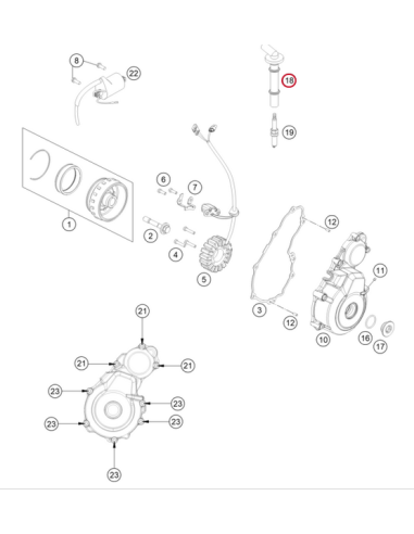 Pipa de Bujia GasGas EC 350F 2021- + KTM EXC...