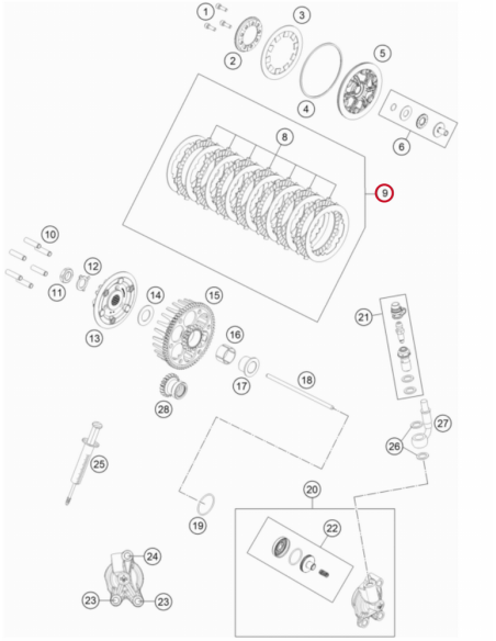 Kit Discos de Embrague KTM SX 85 2018- + Husqvarna TC 85 2018- + GasGas MC 85 2021-