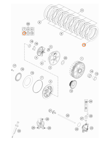 Lámina de Acero para Embrague KTM 1mm (KTM/HVA/GG)
