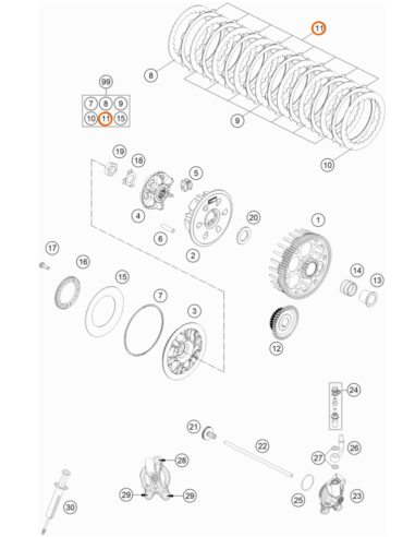 Disco de Fricción para Embrague KTM 1.95mm...