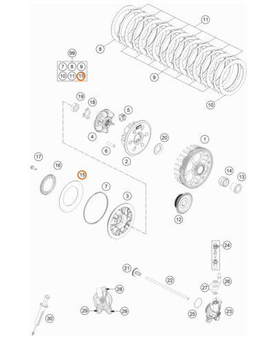 Arandela Elástica para Embrague KTM 71x115x1.5...