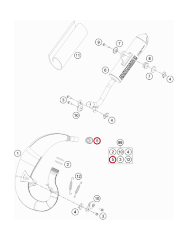 Goma de Escape Original KTM SX 50 2002-2023 +...