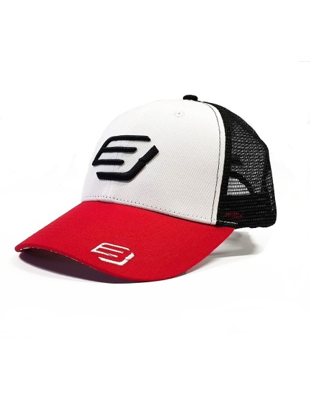 Gorra BUD Racing Basic Blanca/Negra con Visera Curvada en Rojo Talla Unica