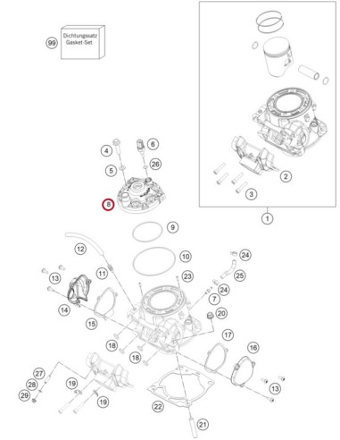 Culata Original KTM EXC 300 2019- + Husqvarna...
