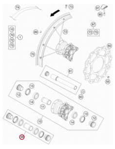 Kit Reparación Rueda Delantera Original KTM SX 85 2013- +... 2