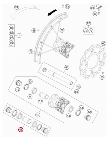 Kit Reparación Rueda Delantera Original KTM SX...