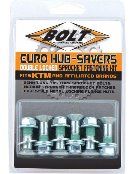 Kit Tornillos y Tuercas para Corona (6 unidades) M8x26mm Zinc 10.9 con Tuerca Autobloqueo