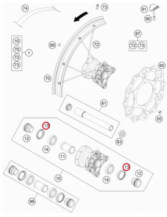 Retén para Rueda Delantera 32 x 42 x 7 BSL Original KTM...