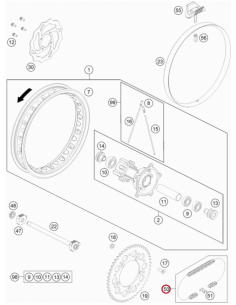 Cadena 420 112 pasos Original KTM SX 65 2023 + Husqvarna...