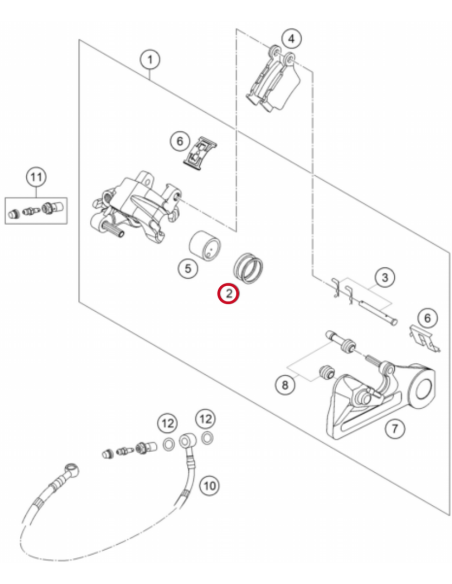 Kit Tóricas Reparación Anillo Obturador 26mm Pinza Freno Trasera Original KTM/Husqvarna/GasGas (04.2954.70)
