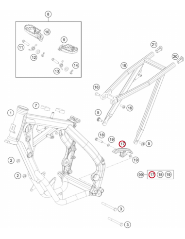 Patín de Cadena Negro Original KTM SX 65 2009-...
