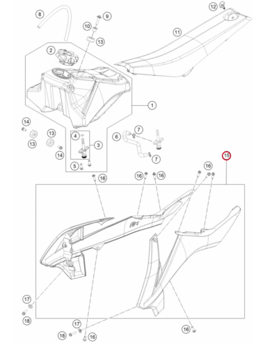 Spoilerset MC 65 2021-2022 Original (KTM/HVA/GG)