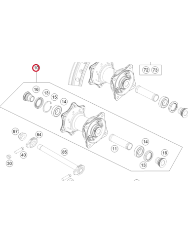 Buje Rueda Trasera Original KTM SX 85 2021-2024...