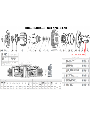 Embrague antirebote Suter KTM 250 SXF/EXCF...