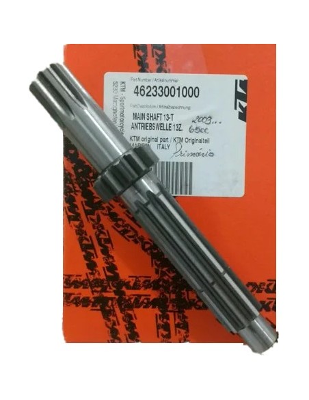 Eje Primario de Cambio 13 Dientes KTM SX 65 2009- + Husqvarna TC 65 2017- + GasGas MC 65 2021-