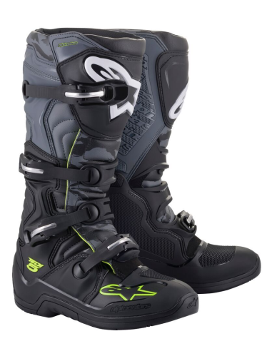 Bota Alpinestars Tech 5 Negro/Gris/Amarillo Fluor