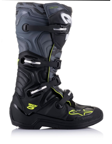 Bota Alpinestars Tech 5 Negro/Gris/Amarillo Fluor