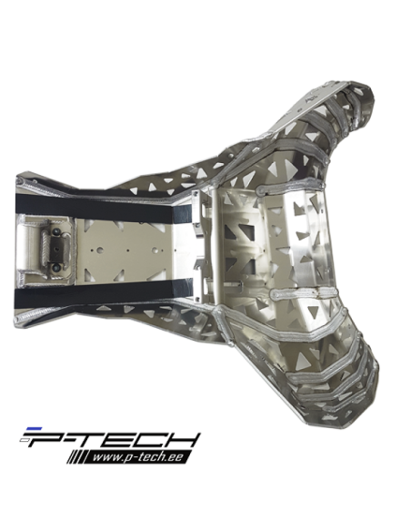 Cubrecarter/Protector Motor y Escape P-Tech Aluminio KTM EXC 250/300 + EXC 250/300 TPI 2017-2019 + Husqvarna TE 250i/350i 2017-2
