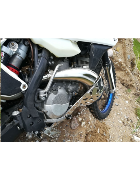 Cubrecarter/Protector Motor y Escape P-Tech Aluminio KTM EXC 250/300 + EXC 250/300 TPI 2017-2019 + Husqvarna TE 250i/350i 2017-2