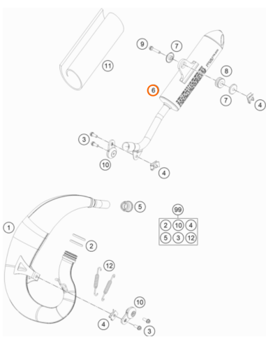 Silencioso Original KTM SX 50 2020- + Husqvarna...