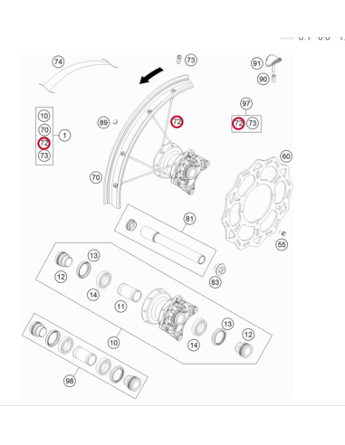 Radio Delantero 19" para GasGas MC 85 2021- +...