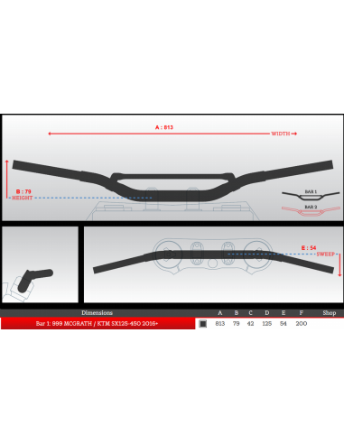 Manillar Renthal 999 MCGrath KTM SX 125-450...