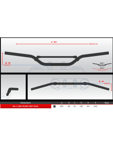 Manillar Renthal 966 Reed/Windham Yamaha YZ/WR...