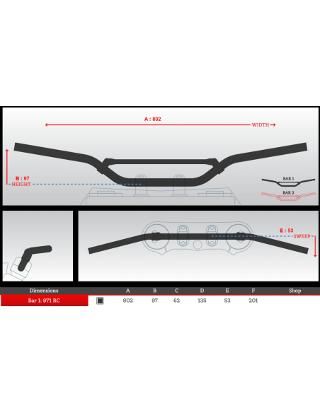 Manillar Renthal 971 RC Silver