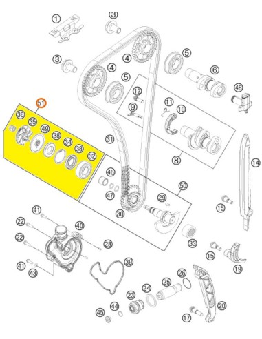 Kit Reparación Bomba de Agua Original KTM 250...