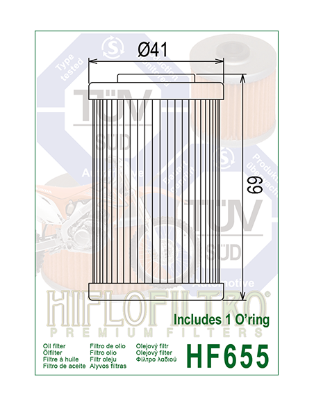 Filtro de Aceite Hiflofiltro HF655
