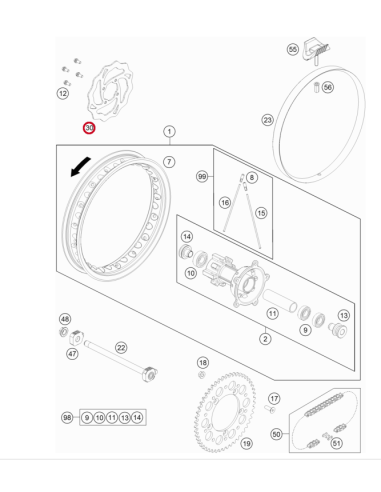 Disco Freno Trasero Original SX 65 2023-2024 +...