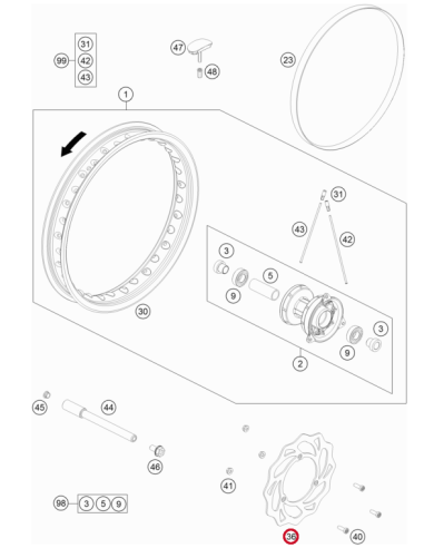 Disco Freno Delantero Original SX 65 2012- +...