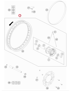 Rueda Delantera Original KTM SX 65 2023- + Husqvarna TC...