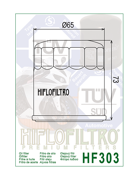 Filtro de Aceite Hiflofiltro HF303