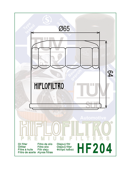 Filtro de Aceite Hiflofiltro HF204